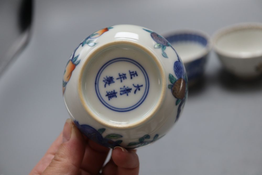 Six Chinese porcelain cups or tea bowls